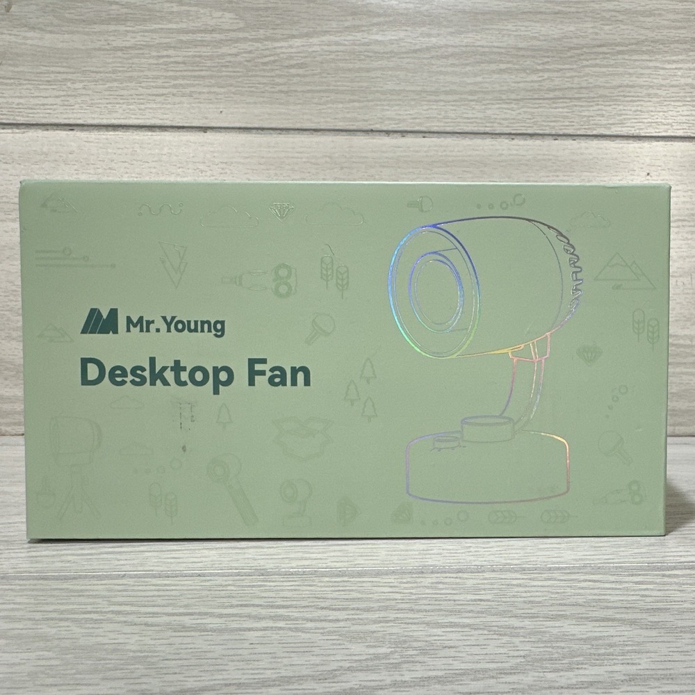 Mr.Young FCG-03 Green Desktop Fan 4000mAh Battery USB 4-Speed Oscillating